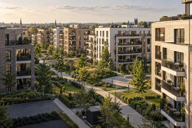 Mehrgeschossige Wohngebäude als Beispiel für ein Immobilieninvestment