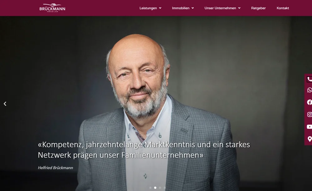 Startseiten-Design für Brückmann Immobilien